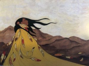 Illustration d'un chaman communiquant avec les animaux totem