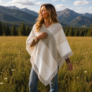 poncho triangle beige