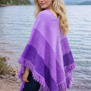 Poncho réversible laine alpaga