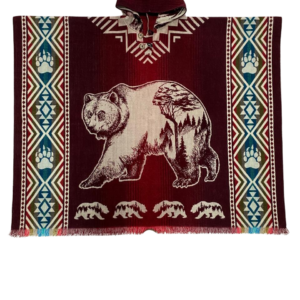 poncho laine alpaga ours rouge