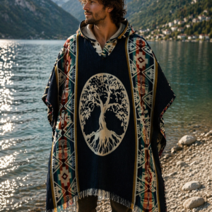 poncho arbre de vie laine alpaga