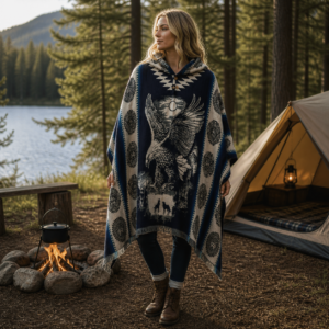 poncho aigle bleu